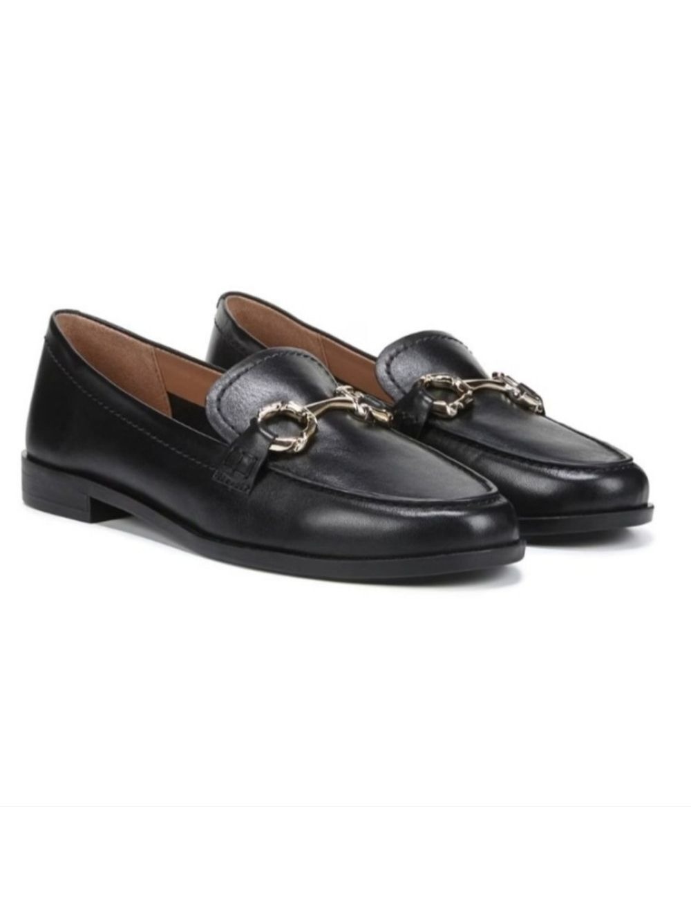Naturalizer Stevie Horsebit Black Leather Loafers, Size 12W